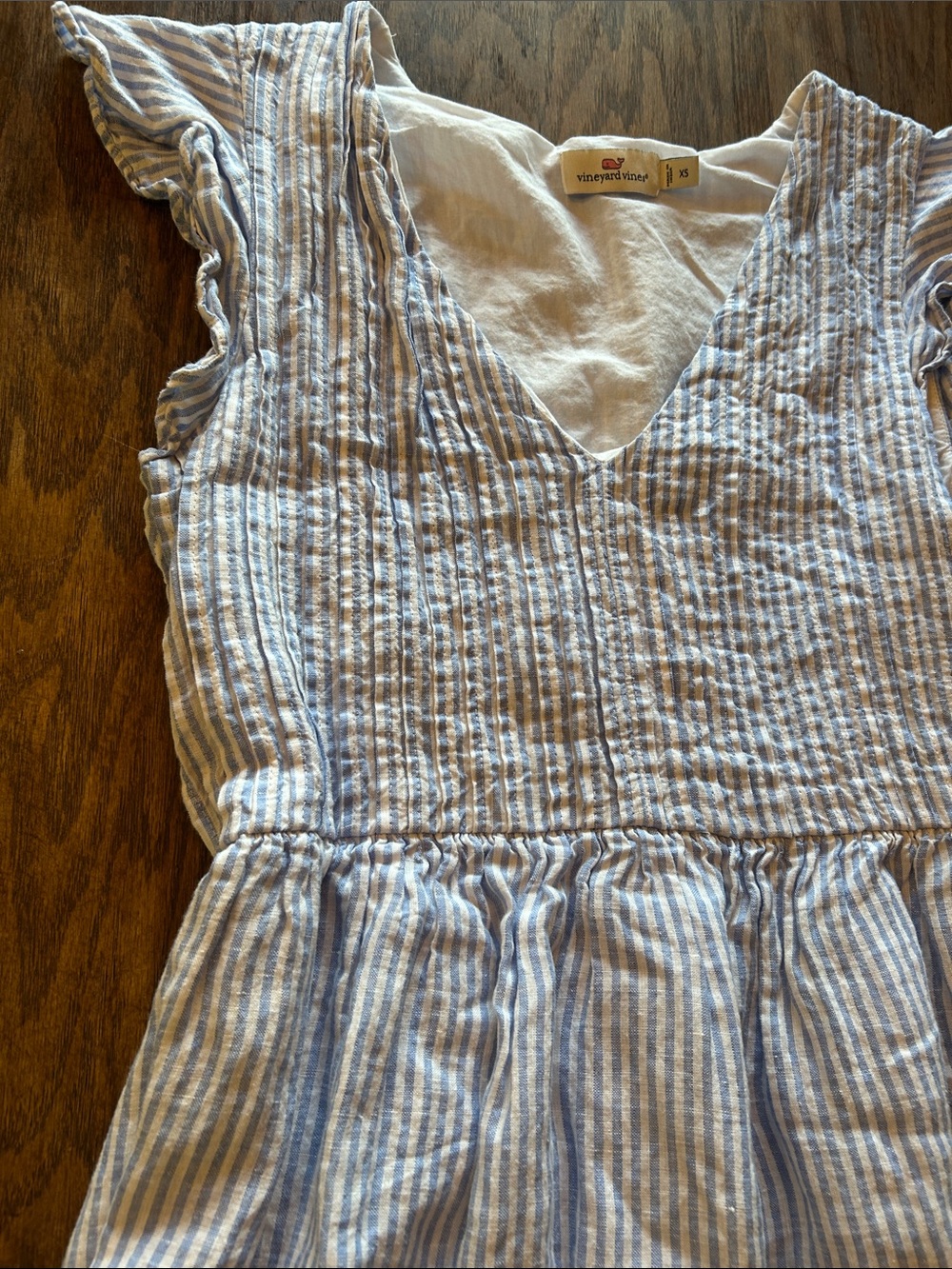 Vineyard Vines Blue & White Striped Smocked Summer Dress - Picture 6 of 8
